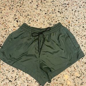 WARDROBE.NYC Green Athletic Shorts Elastic Waist